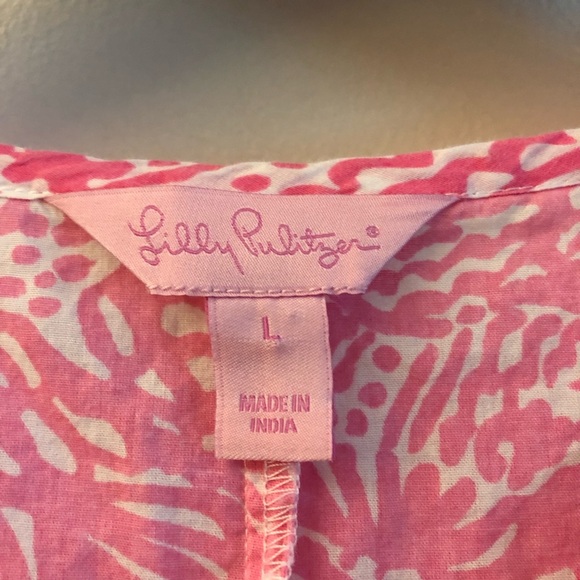 Lilly Pulitzer Atlee Girls Pink Cotton Tunic Dress Size Large - Picture 5 of 9